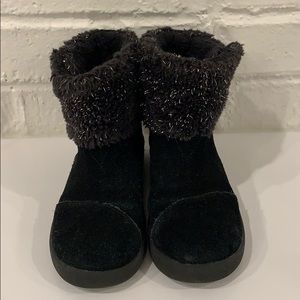 Toms leather booties girls size 11